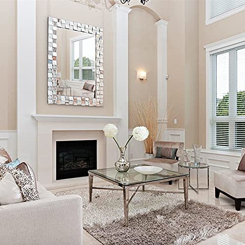 Autdot Large Wall Mirror For Living Room, 39''X28'' Wall Decorative Mirror With 3D Glass Frame, Rectangle Accent Mirror For Dining Room, Entryway #TOP3