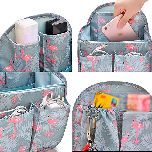 Hoyofo Mini Backpack Organizer Insert Small Bag Divider For Rucksack Purse Lightweight Nylon Shoulder Bag Organizer Insert, Flamingo #TOP3