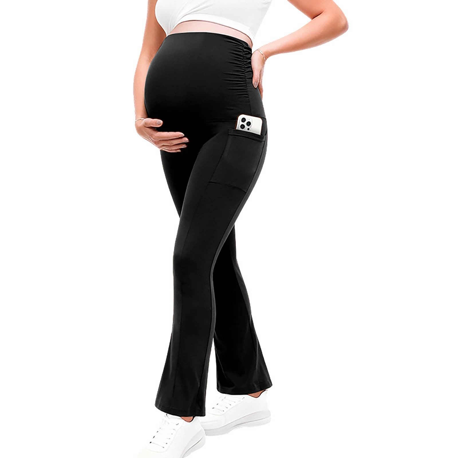 Schwangerschaftshose Umstandshose Sportleggings Für Yoga Yogahose Elastisch Jogging Umstandsleggings Freizeithose Stretchgummi Schwangerschaftsleggings Bootcut