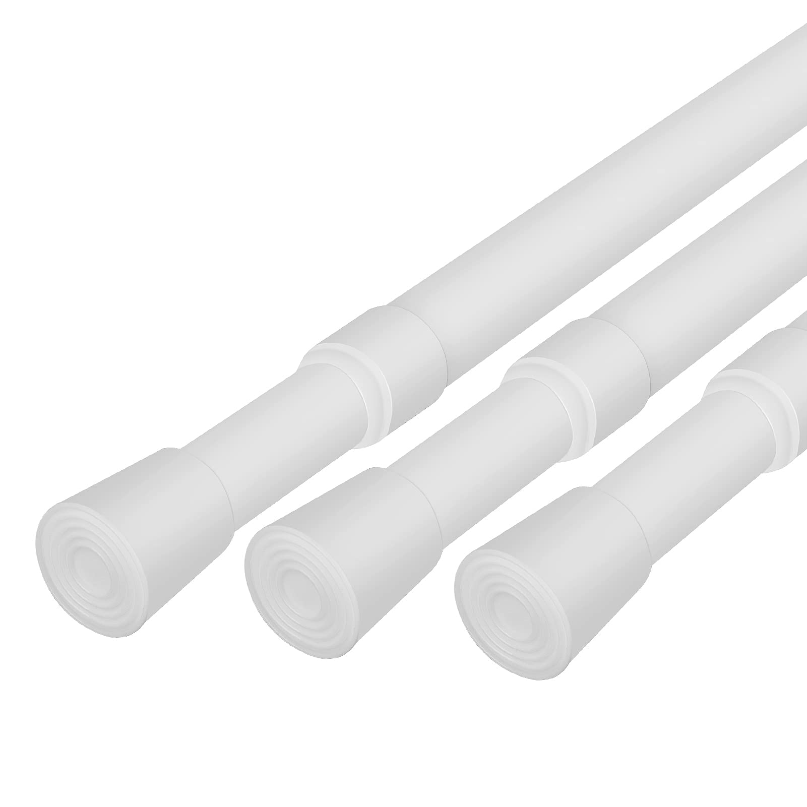 YouyijiaTension Rod For Curtains, 3PCS No Drill Spring Net Curtain Rods Extendable 55-90CM Door Curtain Pole Adjustable Telescopic Voile Tension Pole for Kitchen Cupboard Bathroom Window