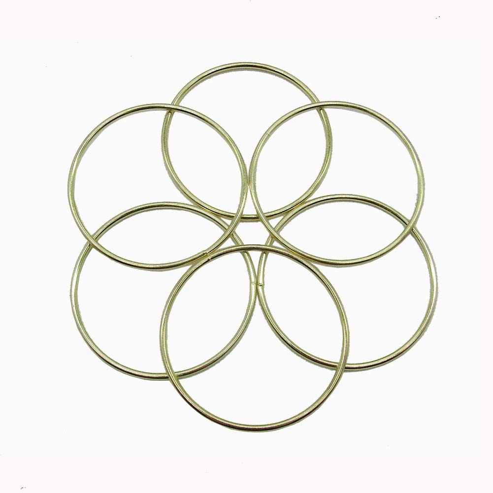 Bonketroy 6 Pcs 3 Inch Gold Metal Rings Hoops Macrame Ring for Dream Catchers and Crafts