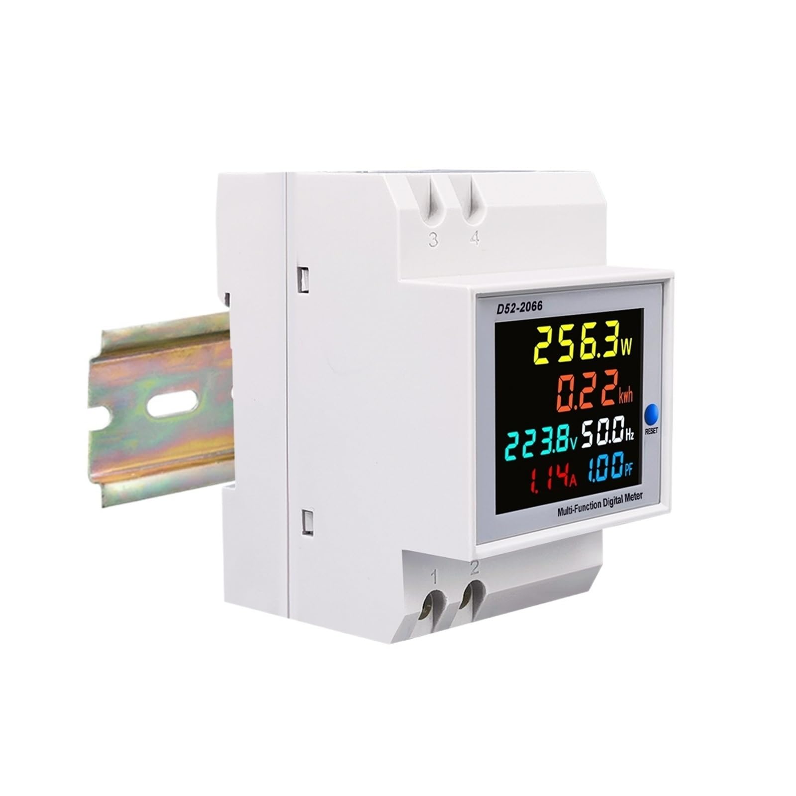 Monitor AC 6 W 1 110 V 220 V 380 V 100 A Napięcie prądu Współczynnik mocy Aktywny Częstotliwościomierz energii elektrycznej (wbudowany CT, AC 250-450V 100A)