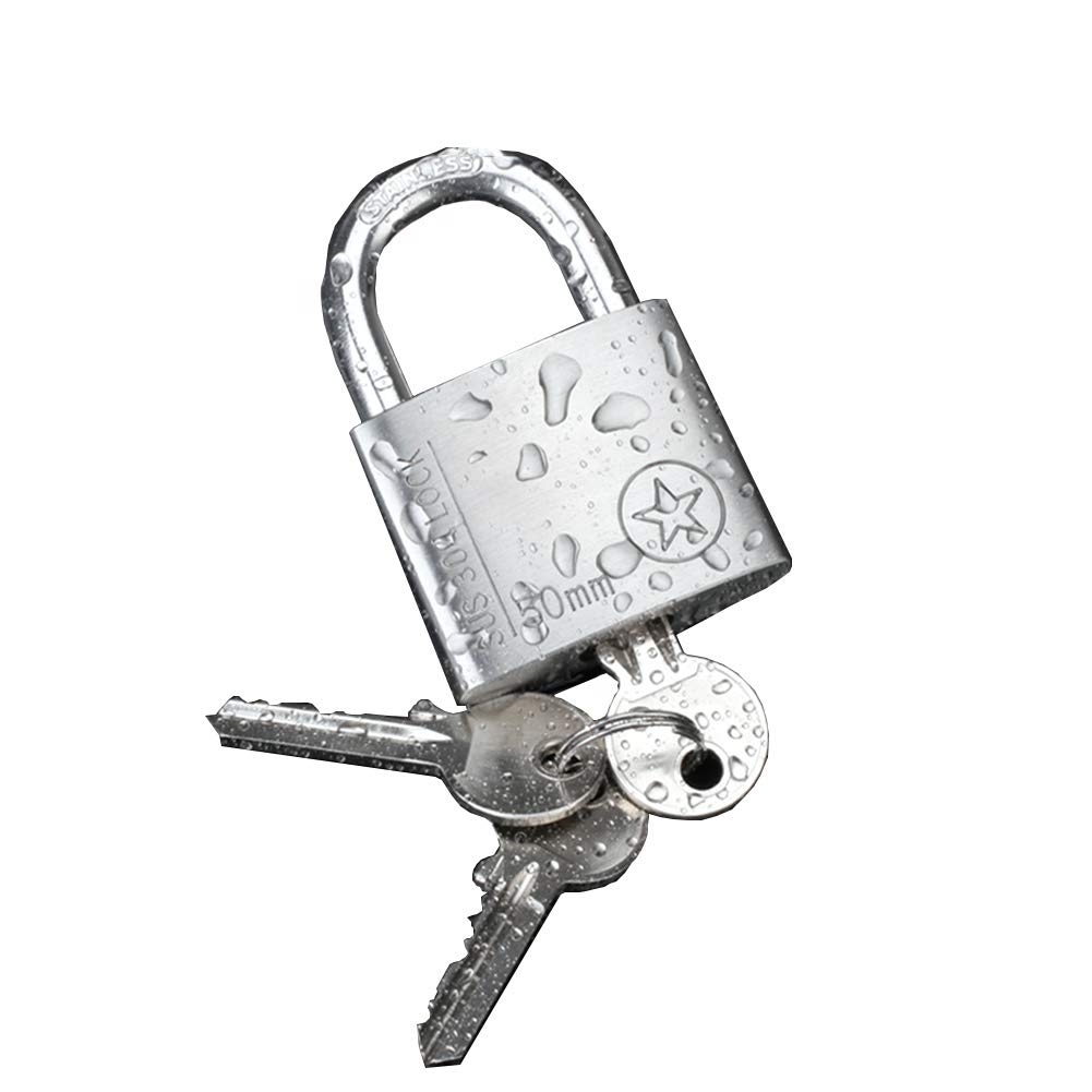Mosiężna kłódka Kłódka stalowa, nierdzewna i antykradzieżowa blokada drzwi, szerokość korpusu zamka 30 mm, 40 mm, 50 mm, 60 mm, 3 klucze(50x68mm)