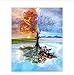 WYTTT Puzzle Adulte 1000 Pièces Paysage Puzzle en Bois Puzzle en 3D Paysages D'Arbres des Quatre Saisons DIY Art Moderne Cadeau Spécial Déco Maison,75X50Cm