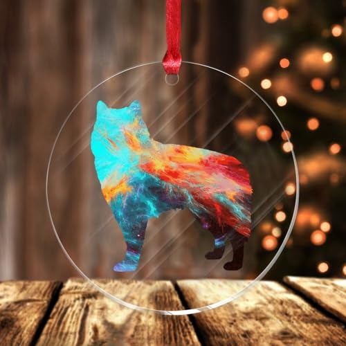 Husky Weihnachtsschmuck, Hundeliebhaber, Acryl, Andenken, Souvenir, lustige Weihnachtsdekoration, neues Zuhause für Reiseliebhaber Husky Weihnachtsschmuck, Hundeliebhaber, Acryl, Andenken, Souvenir, lustige Weihnachtsdekoration, neues Zuhause für Reiseliebhaber