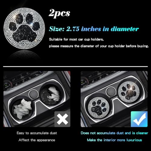 Set de 2 Posavasos para Auto con Brillantes y Silicón miniatura 2
