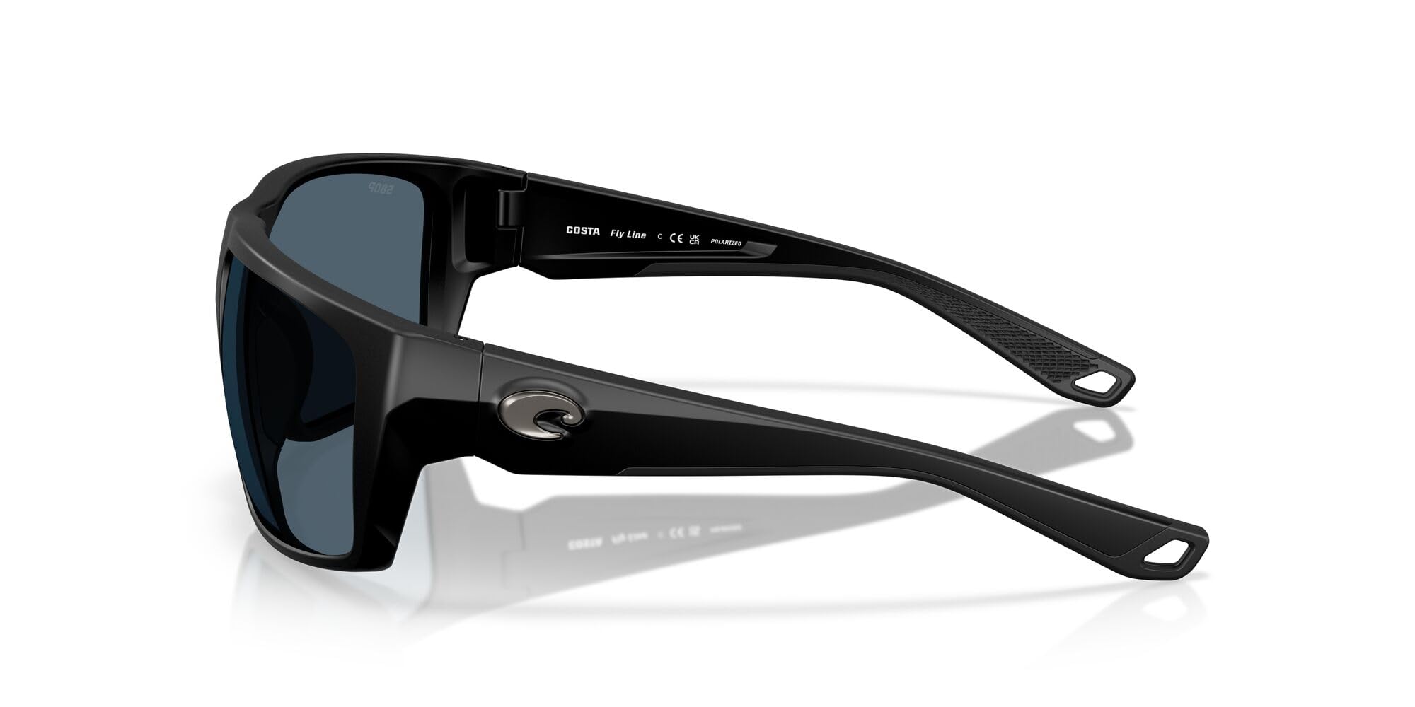 Costa Del Mar Gafas de sol Fly Line, Negro mate/gris 580p, 64 mm