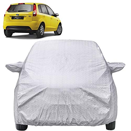 Image of Waterproof Car Body Cover Compatible with Ford Figo Old (2008 to 2014) with Mirror Pockets (Shinning Silver)
