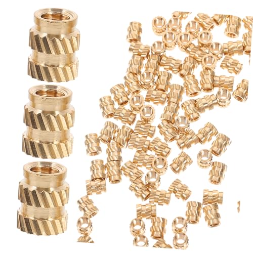 Cabilock Heat Set Insert Nuts 100pcs Copper Threaded Inserts for Plastic Wood and 3D Printing Projects