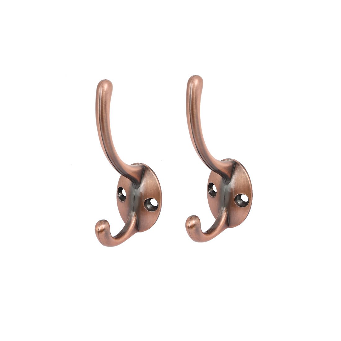 Uxcell Copper Sourcing Map Bathroom Robe Coat Hanging Vintage Style Double Hanger Hooks Tone 2Pcs