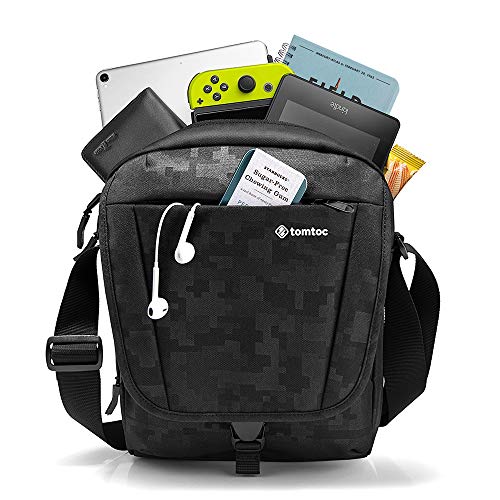 tomtoc Crossbody Bag, Travel Bag Waterproof Shoulder Bag for 10.2 Inch New iPad
