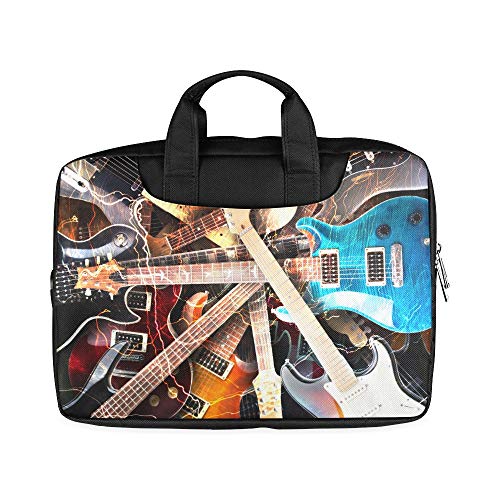 13 Inch Jazz Rock Cool Electric Guitar for Boy Mens Briefcase Laptop with Handle Lightweight Briefcase Laptop Case Fits MacBook Air Pro