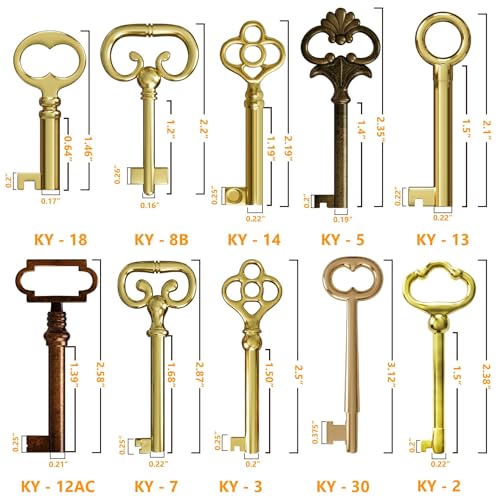 KY-10S Skeleton Key Reproduction for Antique Furniture Cabinets & Clocks