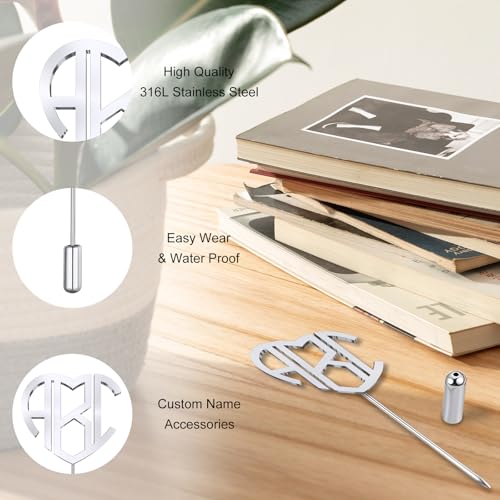 Image of Custom Lapel Pin for Women Men - Name Brooch Pin Personalized Stainless Steel for Wedding Business Party - Gold /Silver /Black Customized Jewelry Gifts