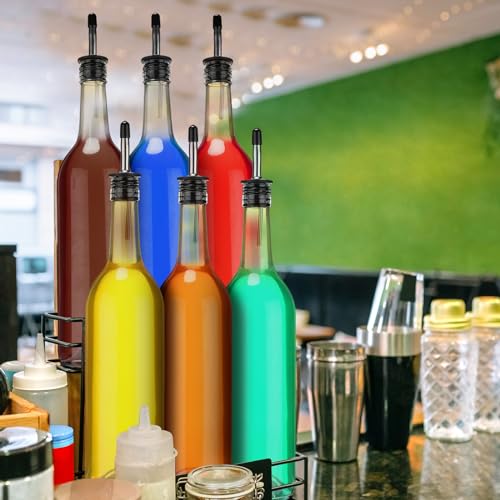 Maxdot 5 Pcs Long Neck Glass Bottles with Pourer Bordeaux Wine Bottle Clear Empty Wine Syrup Juice for Home Bar Liquor Juice Making Wedding Anniversary Party by Maxdot - Image 6