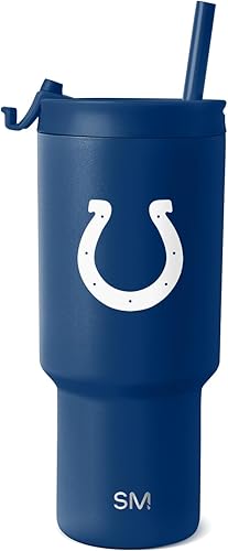 Miniatura 64 de Simple Modern, Colección Trek - Vaso térmico de acero inoxidable de 30 oz con tapa abatible y pajillas con licencia oficial de la NFL, regalos
