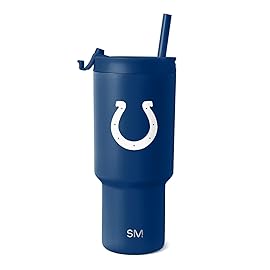 Simple Modern Officially Licensed NFL Indianapolis Colts 30 oz Tumbler with Flip Lid and Straws | Insulated Cup Stainless Steel | Gifts for Men Women | Trek Collection | Indianapolis Colts