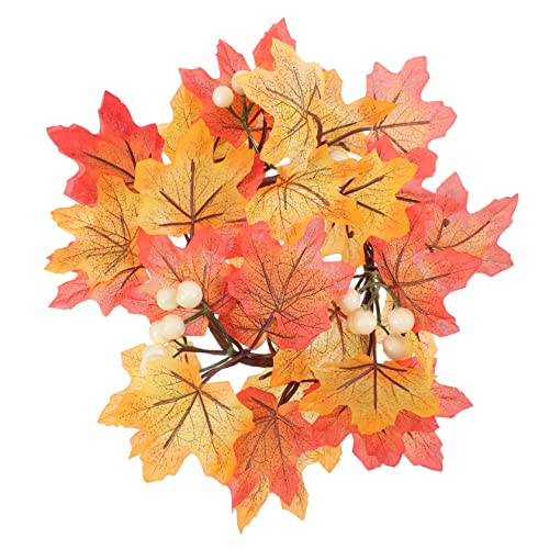 DECHOUS Maple Wreath Halloween Decor Artificial Flower Garland Fall Garland Autumn Candle Rings Harvest Festival Candle Wreath Fall Candle Rings Wreaths Simulated Wreath Decor Fall Decor