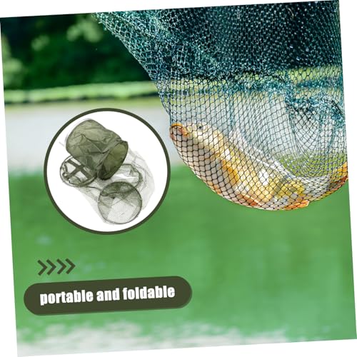BCOATH 折りたたみ式軽量耐久フィッシングネット折畳み式魚り網ステンレス製屋外用ザリガニエビ捕獲ケージコンパクト携帯可能