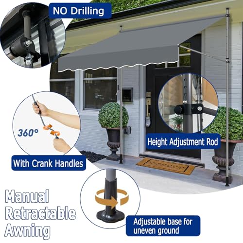 Auvent de terrasse rétractable 300 cm robuste - Store banne manuel durable