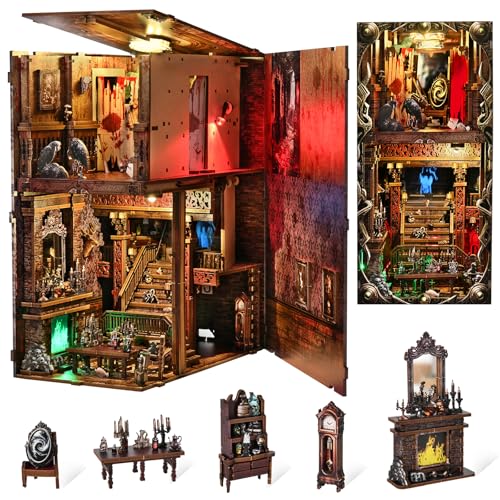 Creepy Book Nook Kit, DIY Miniature Dollhouse Halloween 3D Puzzle,Horror Scary 3D Wooden Puzzle...