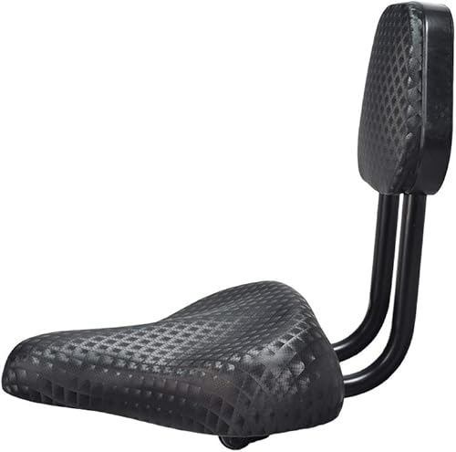 Miniatura 9 de AlveyTech Asiento de sillín de bicicleta con respaldo, repuesto ancho y suave y cómodo con cojín acolchado para respaldo, asiento universal para
