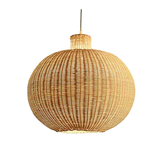 Lustre en rotin tissé main HJLJKG abat-jour nid d'oiseau suspension
