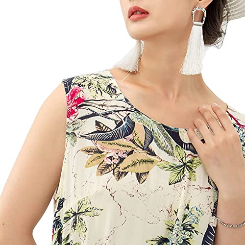 Plusl Vestito senza maniche con stampa floreale da...