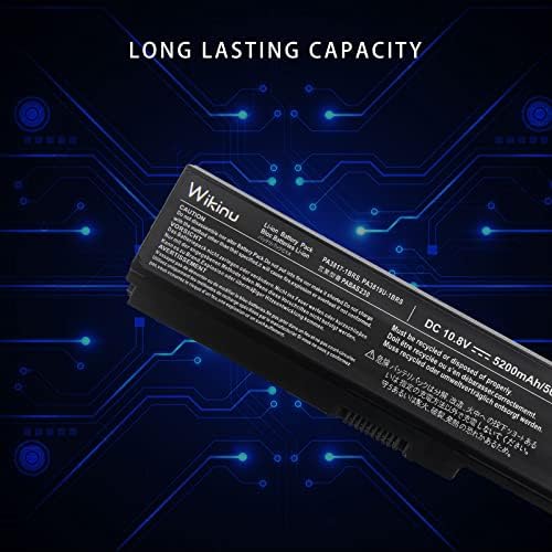 Wikinu 5200mAh PA3817U-1BRS Replacement Laptop Battery for Toshiba Satellite A660 C600 C650 C655 C660 C660D C665 C670 L700 L750 L750D L650 L670 P750 PA3819U-1BRS PA5184U-1BRS [10.8V 56Wh]
