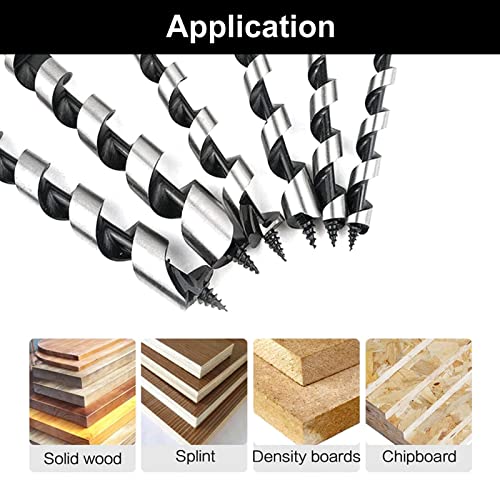 NORTOOLS Brad Point Wood Drill Set,7pcs Drill Bit Set (6/8/10/12/14/16/18mm)x230 mm Hollow augers Extra Long Twist Drill Bits Hand tools for Hardwood Softwood Plywood - Image 4