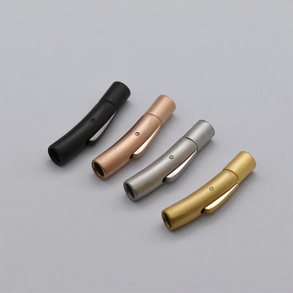 10 pièces Fermoirs à baïonnette en Acier Inoxydable (Trou de 2 à 6 mm) Boucle à Pression Fermoirs pour Cordon en Cuir pour la Fabrication de Bracelets et de Bijoux DIY