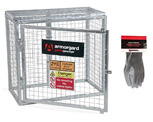 Armorgard Gorilla C1 Gas Bottle Storage Cage and Safety Gloves