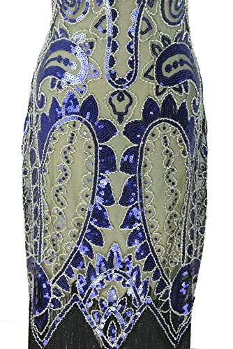 Image of Women 1920s Gatsby Vintage Sequin Flapper Fringe Party Plus Dress with 20s Accessories Set