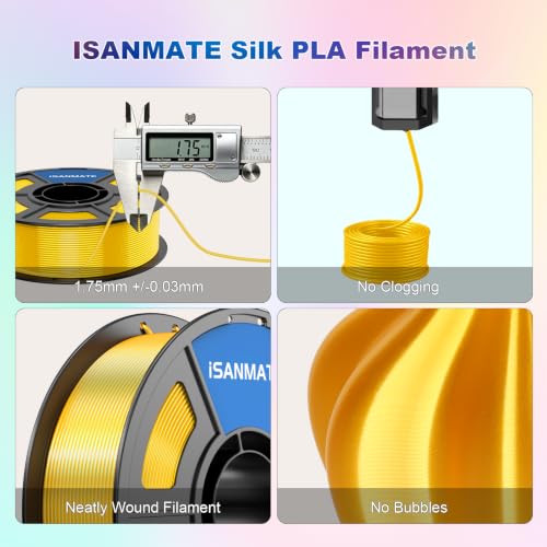 Image of iSANMATE Silk Rose Pink PLA Filament 1.75mm 1kg for FDM 3D Printer | Compatible with Bambu Lab 3D Printers & AMS, Shiny Surface, Easy Printing for Beginner, Upgraded Toughness & Clog-Free