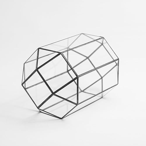 Miniatura 5 de 13x8x8" Black Terrarium Containers Geometric Glass Large Terrario For Plants Door Garden Succulents Wedding Decor El Crea Designs