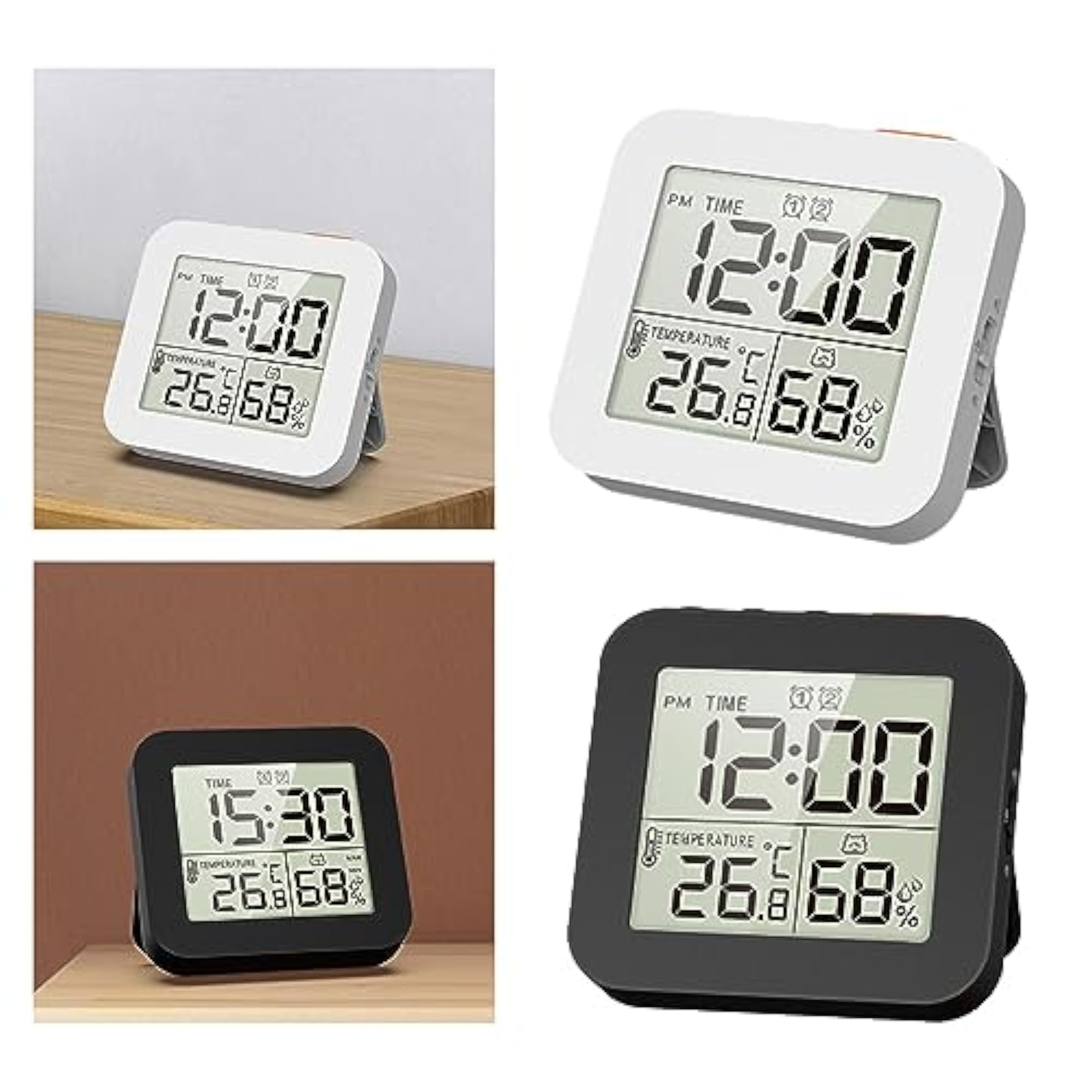 Waterproof Digital Bathroom Clock Shower Timer White