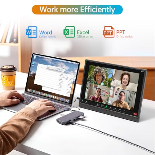 Portable Monitor 16.0inch FHD 1920 * 1200P USB C HDMI Ultra-Slim IPS Travel Display & Speakers, HDR Plug&Play, External Monitor for Laptop PC, Phone,Mac - Image 7