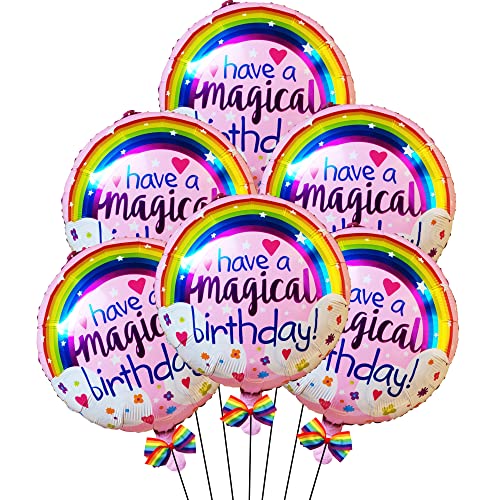 Image of Have a Magical Birthday Round Foil Balloons Print Pack of 6