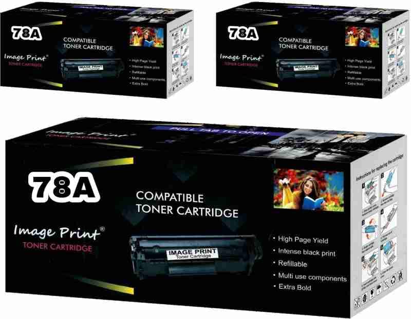Image Print 78A / CE278A Black Toner Cartridge, Compatible for HP LaserJet Pro M1536dnf, HP LaserJet Pro P1566, LaserJet Pro P1606dn Single Color Toner (Pack of 3)