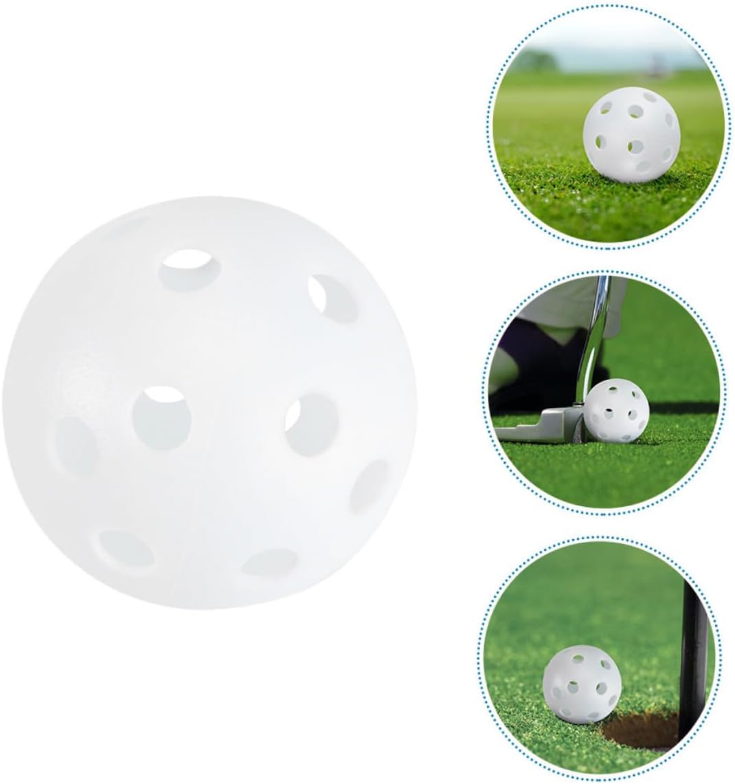 Luxshiny 100pcs Plastic Golf Practice Balls 26-Hole Indoor Training Hollow Balls Set for Swing and Golf Club Practice