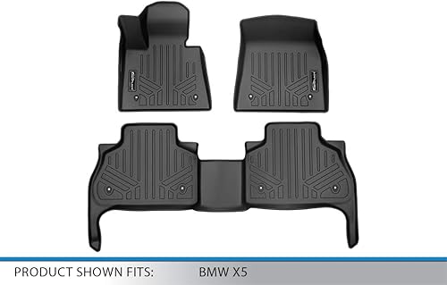 Miniatura 5 de SMARTLINER Juego de alfombrillas de piso de ajuste personalizado de 2 filas para BMW X5 40i 2019-2022