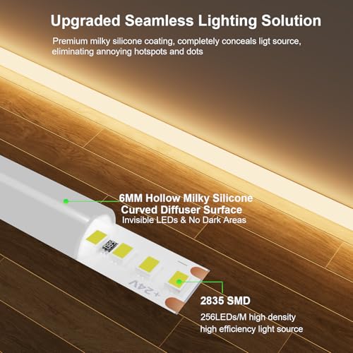 Tira de LED impermeable JOYLIT 16.4 pies 3000K luz cálida miniatura 2