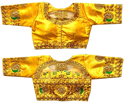 Image of Pujia Mills women's embroidery handwork design bridal blouse