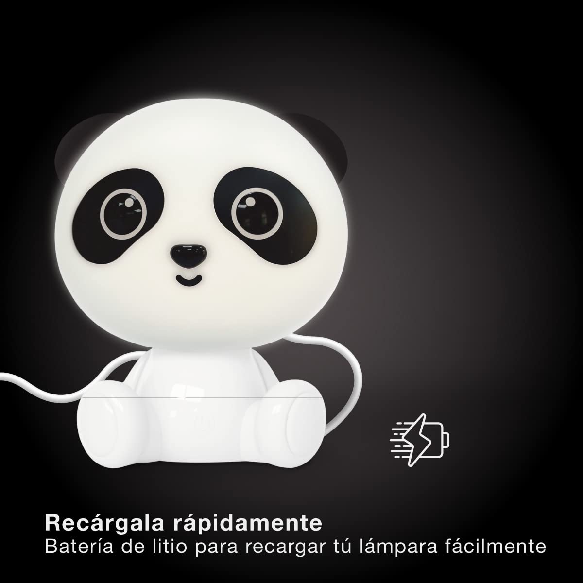 Luce notturna per bambini Panda LED 2,5W RGB + batteria ricaricabile per luce diurna Bianca