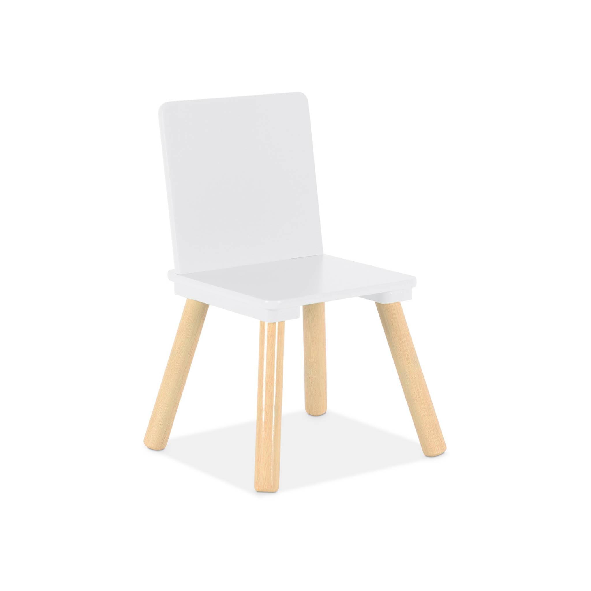sweeek - Table carrée Enfant avec 2 chaises. Pieds en pin. Blanc
