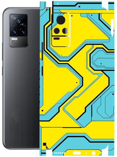 Image of AtOdds - Full Body Back Screen Guard Protector Film - Lamination Wrap Skin Sticker Compatible with VIVO Y73 | Scratchproof Matte Finish (YellowLane)