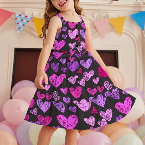 Back to School Dersses for Girls Flowy Sleeveless Sundress Casual Summer A-Line Midi Dress Cute Outfits 2-12 Years2