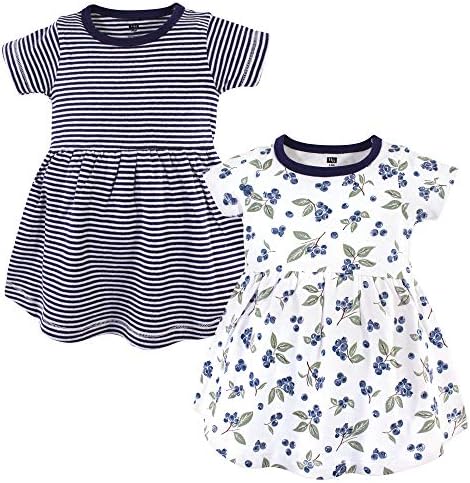 Hudson Baby Infant and Toddler Girl Cotton Dresses Blueberries, 4 Toddler