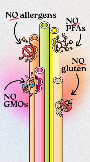Miniatura 4 de Sorbos Pajitas comestibles, variedad de mezcla de sabores, chocolate, limón, lima, fresa, empaquetadas individualmente, sin PFAS, sin alérgenos, sin