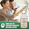 L-Serine Capsules (Third Party Tested) - 2,000mg Servings Used in Clinical Study, 180 Count, 500mg per Capsule (L Serine Amino Acid for Serotonin Production and Brain Support) by Double Wood